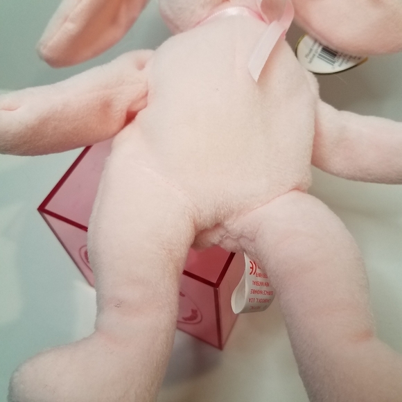 TY Hoppity Pink Bunny Beanie Baby Pink Case 90s Y2K - Picture 4 of 6